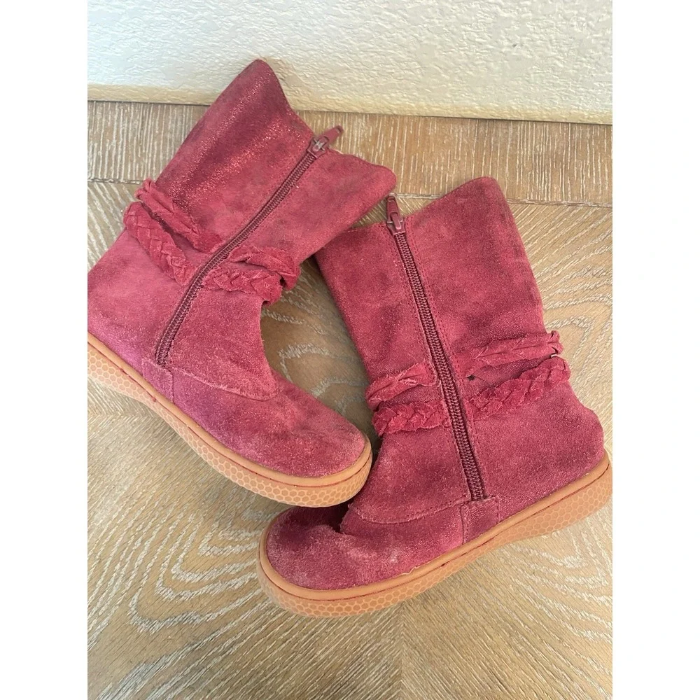 Livie & Luca Girls Shoes Boots Calliope Burgundy Shimmer Size 10
